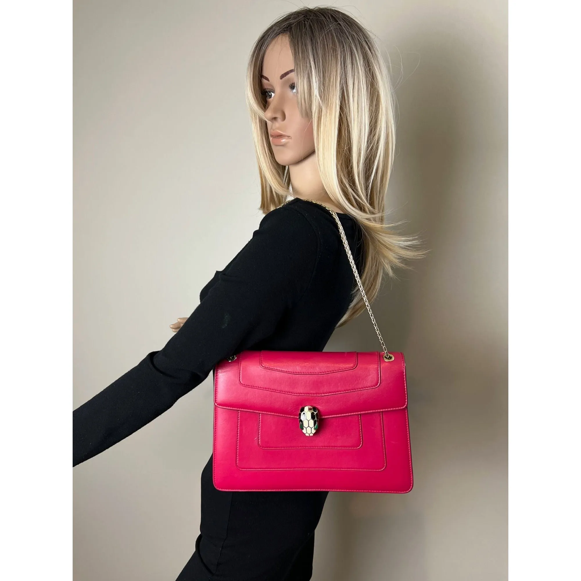 Bulgari Serpenti Forever Dark Pink Shoulder Bag