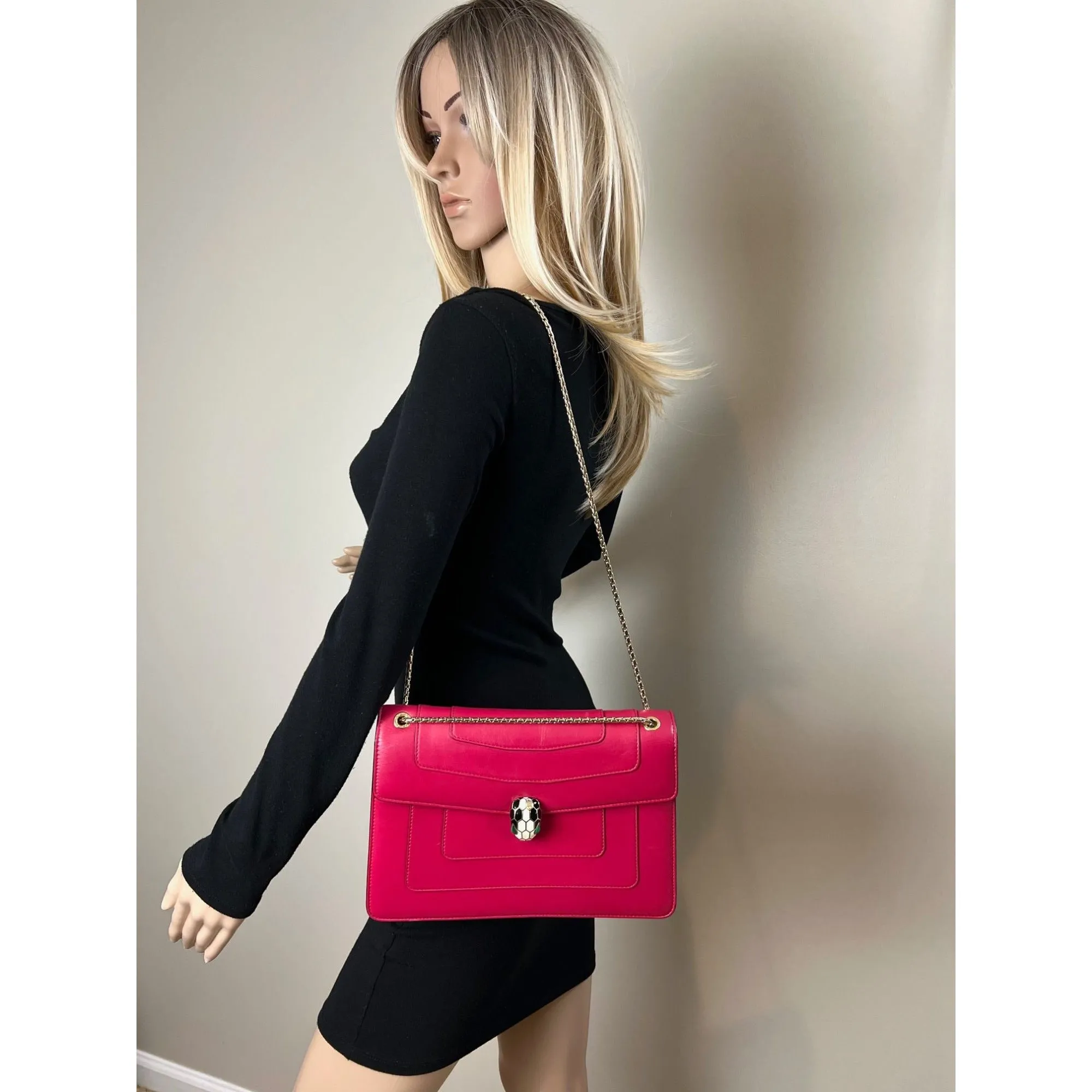 Bulgari Serpenti Forever Dark Pink Shoulder Bag