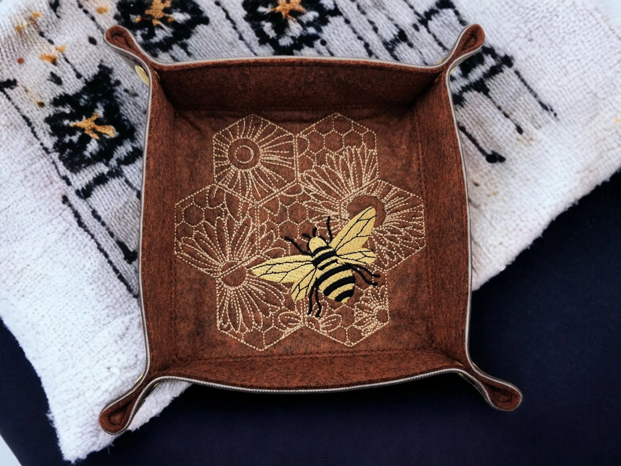 Bumblebee and Honeycomb dice tray