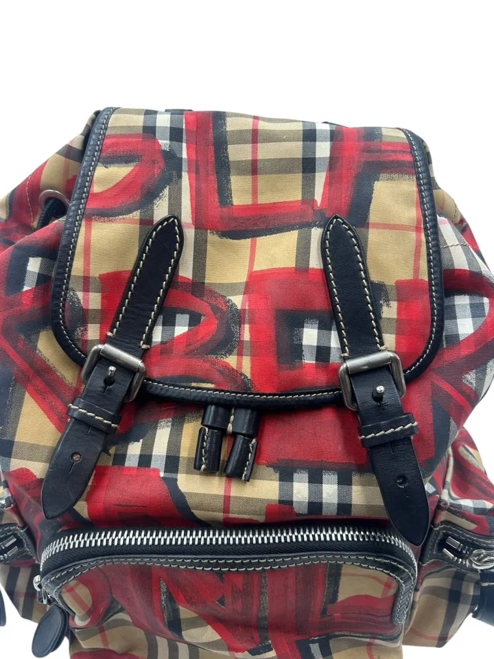 Burberry Graffiti Vintage Check Medium Backpack