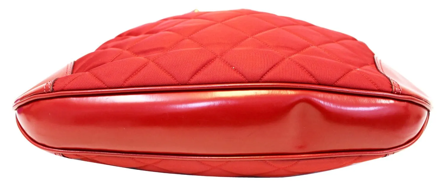 BURBERRY Red Canvas Shoulder Bag