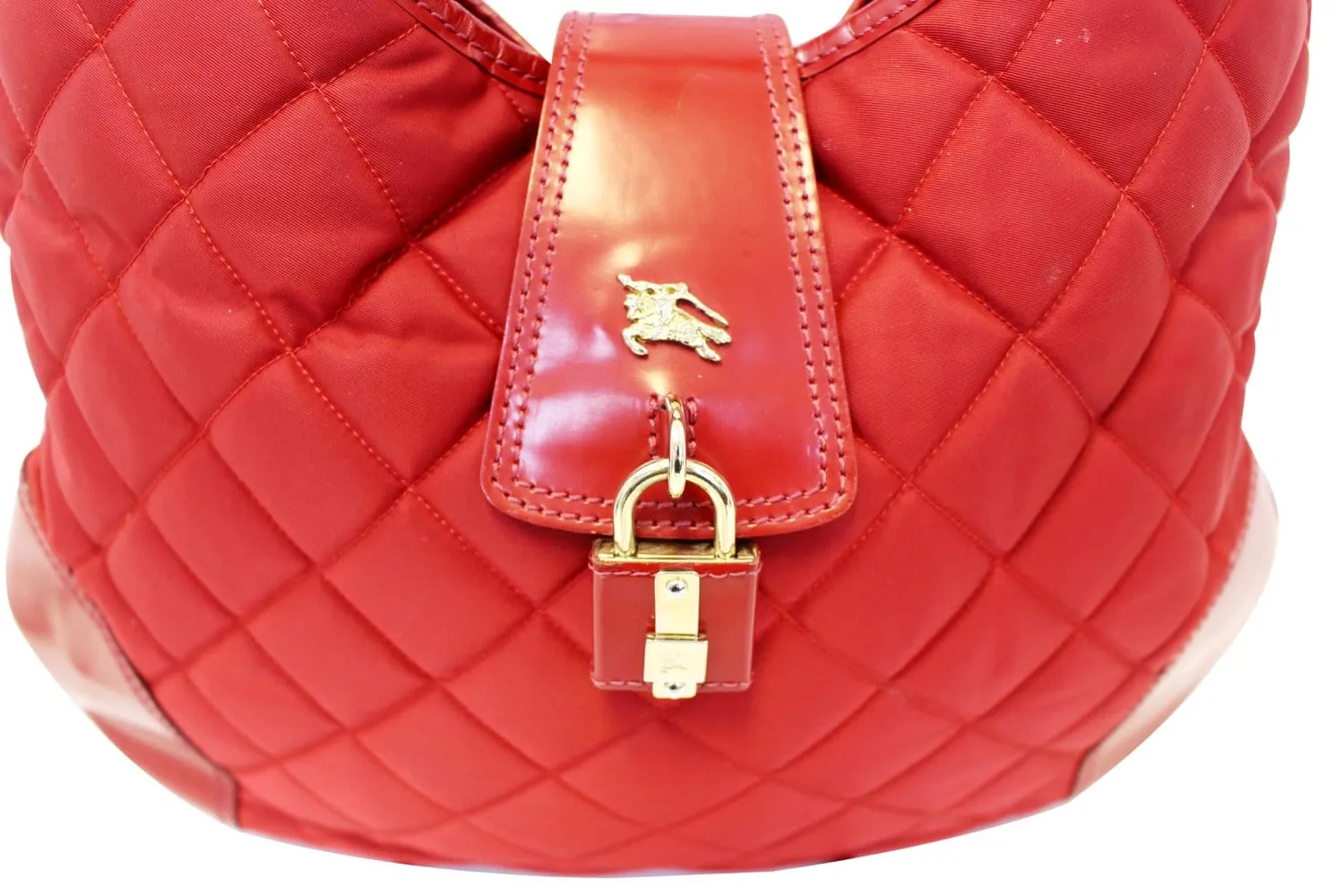 BURBERRY Red Canvas Shoulder Bag