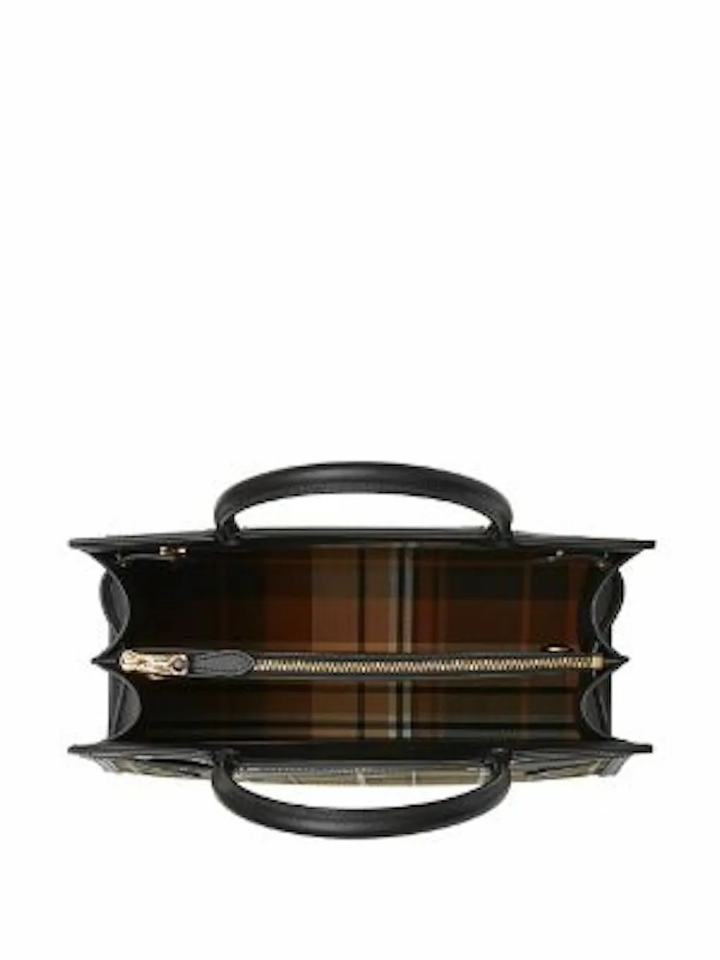 Burberry Wool Tartan Two Handle Title Green Handbag Leather Italy Bag New
