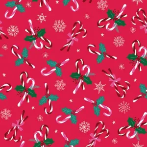 Candy Cane- Candy Cane and Snowflakes -- Candy Cane Christmas by Helen Black for Dashwood Studio