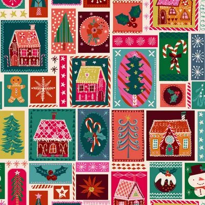 Candy Cane- Patchwork Candy Houses -- Candy Cane Christmas by Helen Black for Dashwood Studio