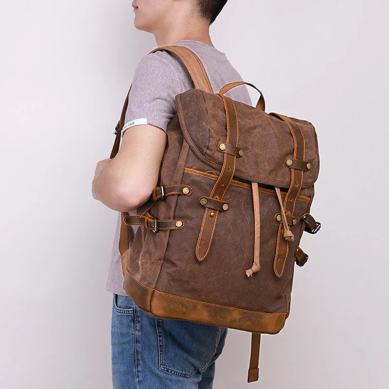 Canvas Travel Backpack 20L Drawstring Bookbag