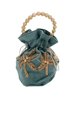 Carol Beaded Velvet Drawstring Bag