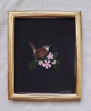 Carolina Wren with Phlox Original Painting