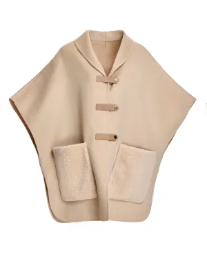 Cashmere Cape with Lamb Patch Pockets