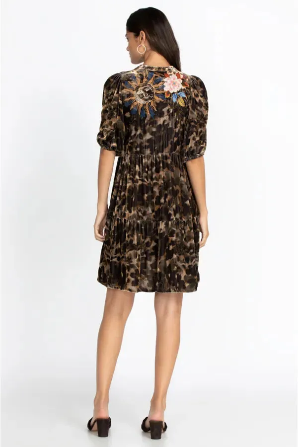 Celestin Velvet Puff Sleeve Dress