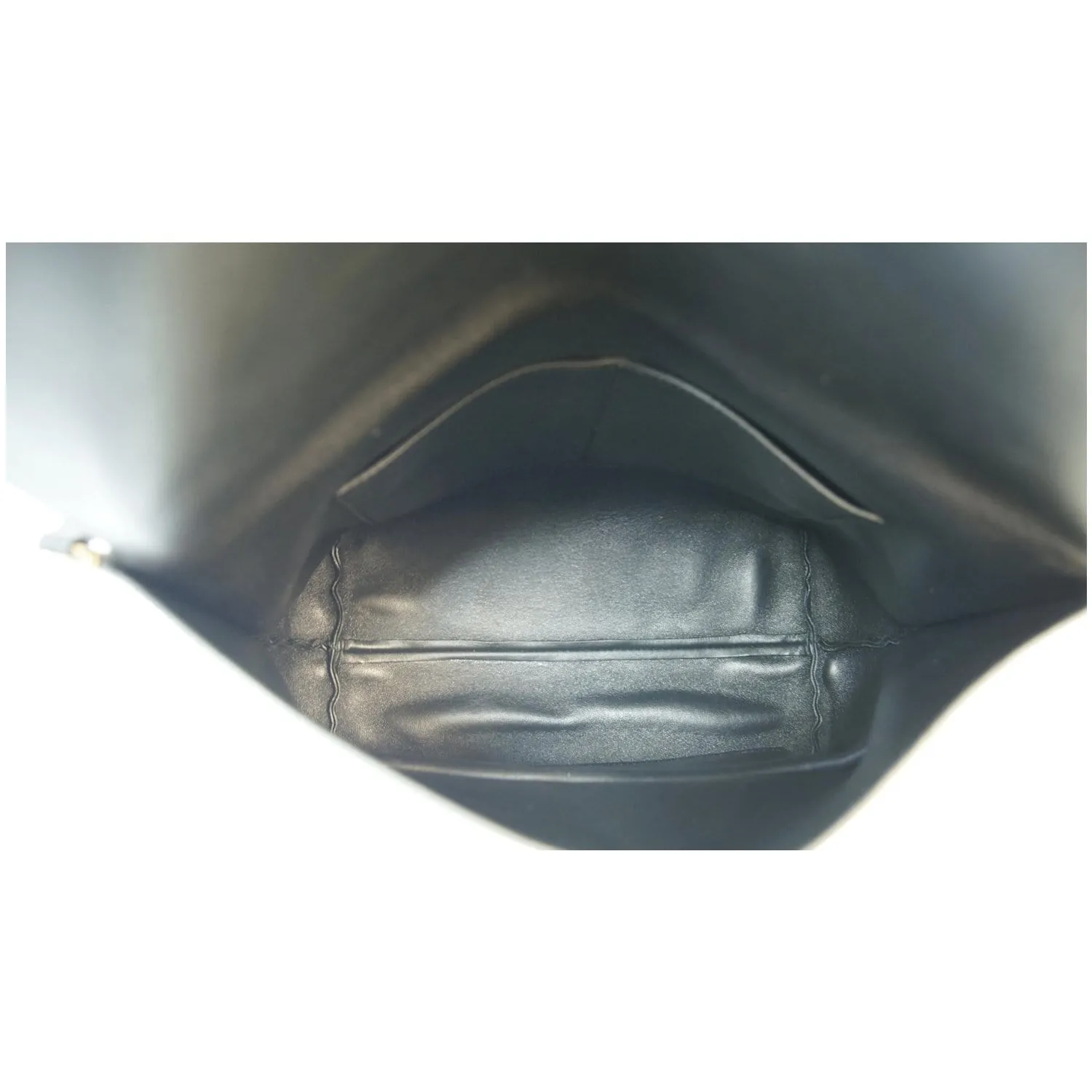 CELINE Flap Clasp Smooth Calfskin Shoulder Bag Black