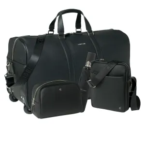 CERRUTI 1881 NPCFRT711A-Set Hamilton Black (cosmetic bag, reporter bag, trolley & umbrella)