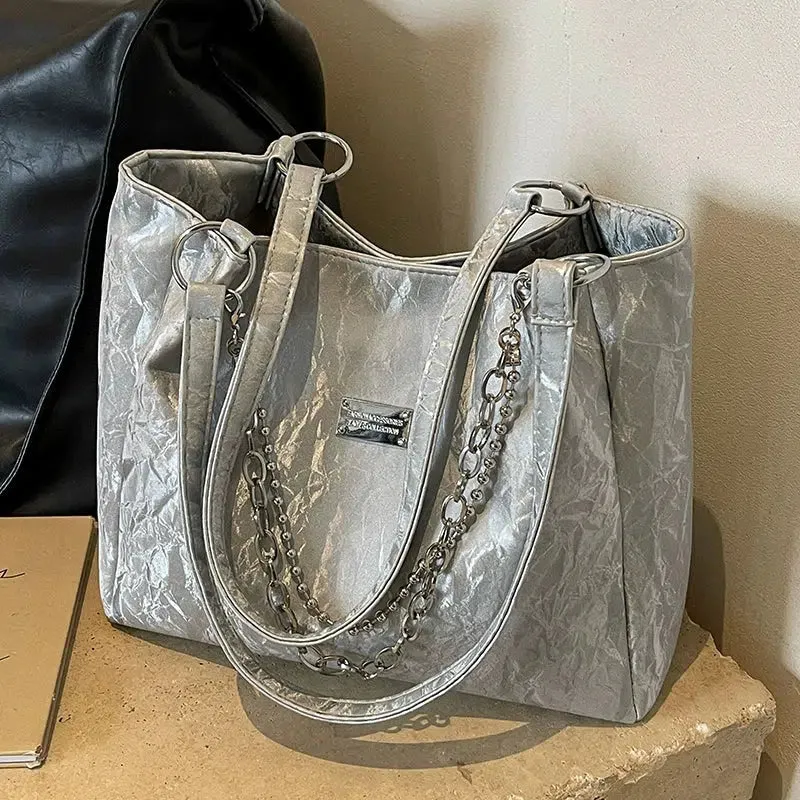 Chain Accent Shoulder Bag