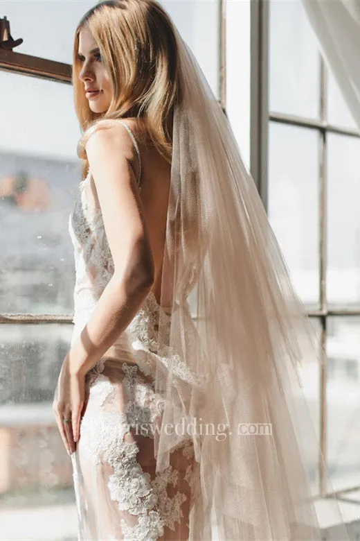 Champagne Bride Wedding Veils Travel Veil Simple Style Soft Veils
