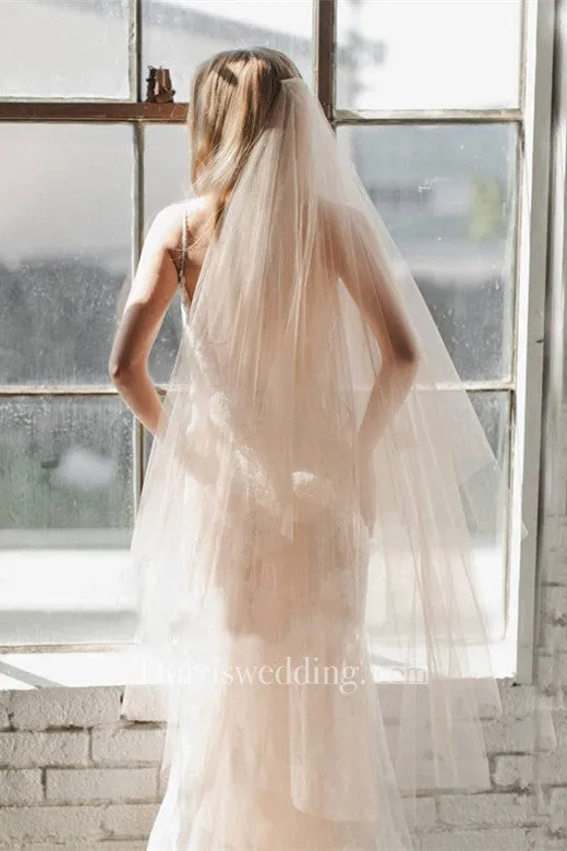Champagne Bride Wedding Veils Travel Veil Simple Style Soft Veils