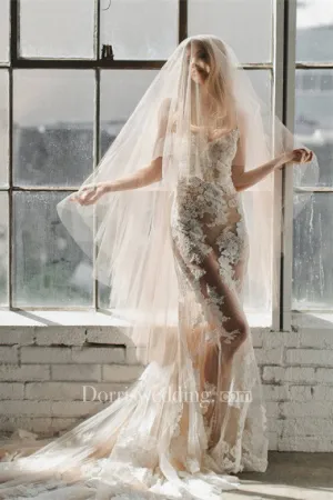 Champagne Bride Wedding Veils Travel Veil Simple Style Soft Veils