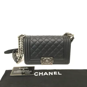Chanel Black Quilted Lambskin Leboy Flap Shoulder Bag Sku# 80969