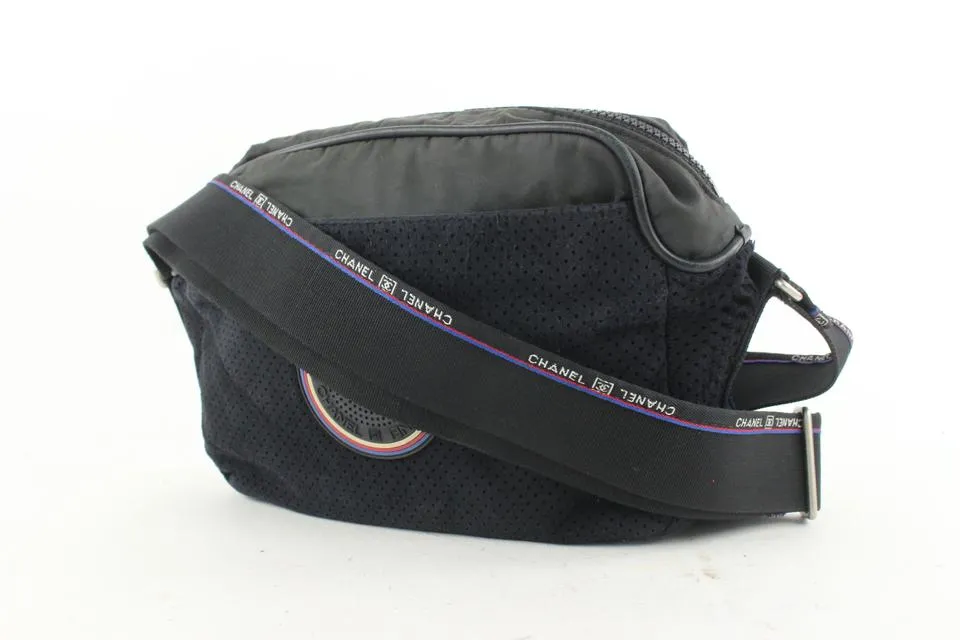 Chanel CC Logo Perforated Sports Messenger Bag 619cas616