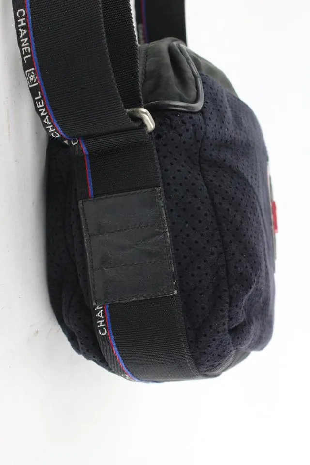 Chanel CC Logo Perforated Sports Messenger Bag 619cas616