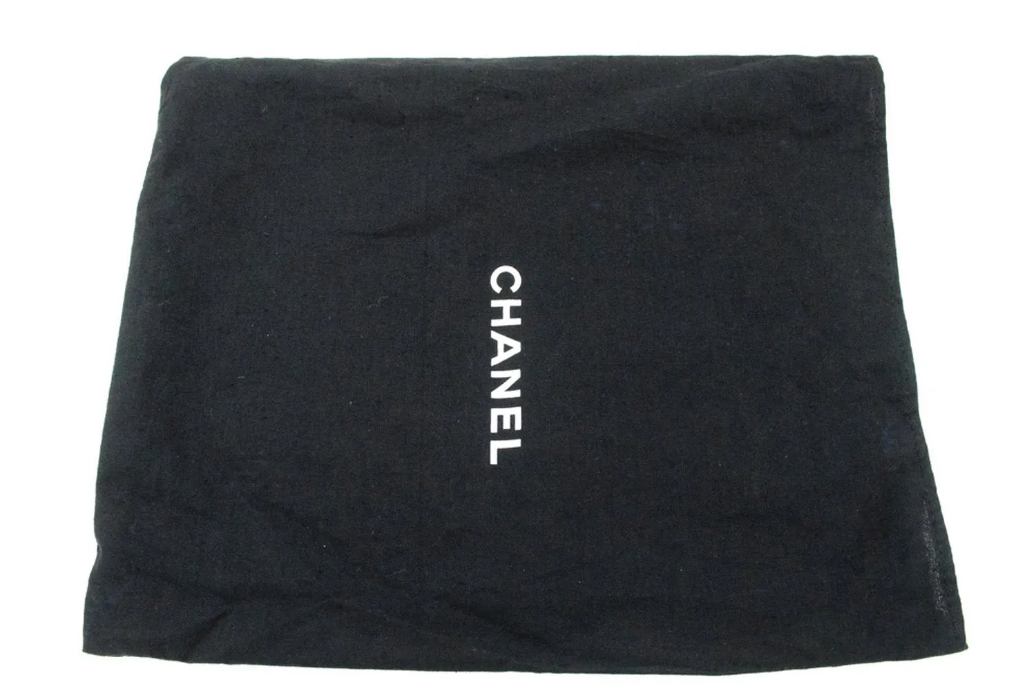 CHANEL Classic Double Flap 10" Silver Chain Shoulder Bag Black Lam n65