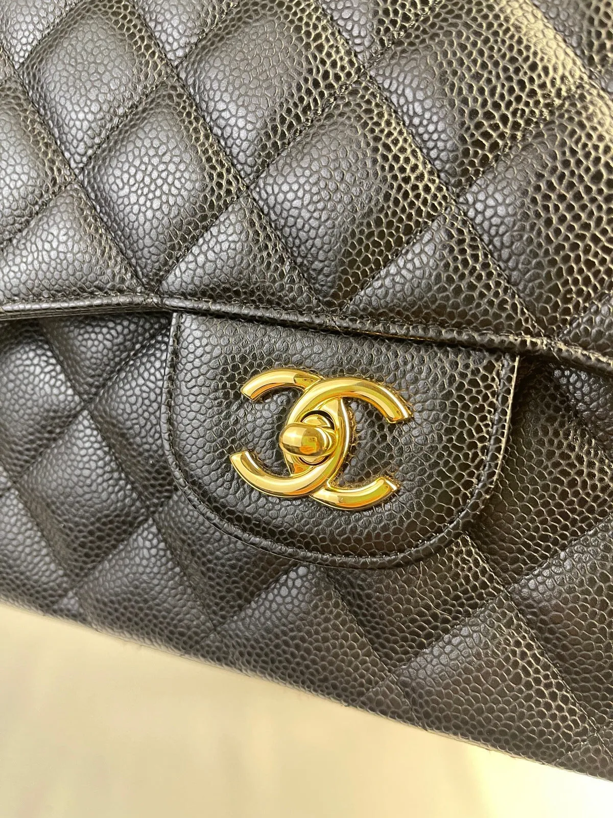 Chanel Classic Flap Jumbo Black Caviar Bag