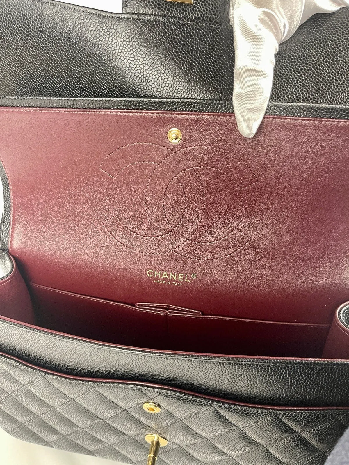 Chanel Classic Flap Jumbo Black Caviar Bag