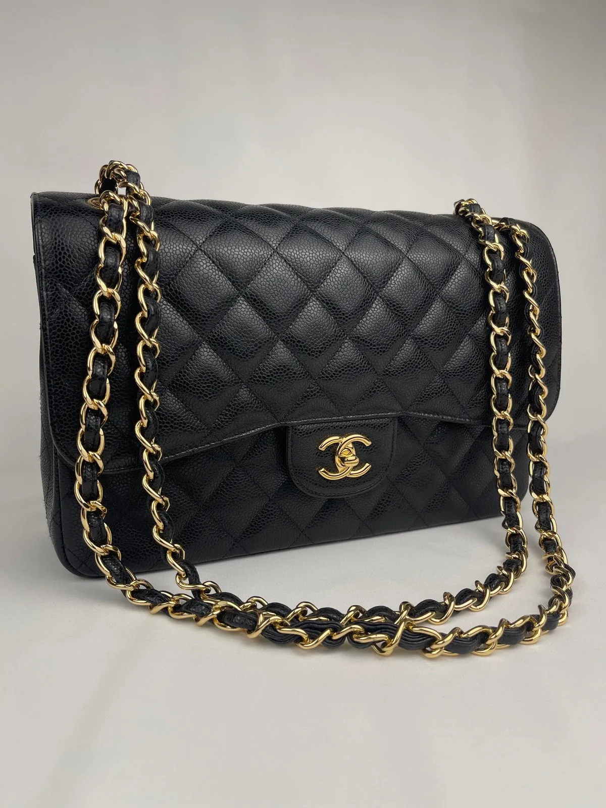 Chanel Classic Flap Jumbo Black Caviar Bag