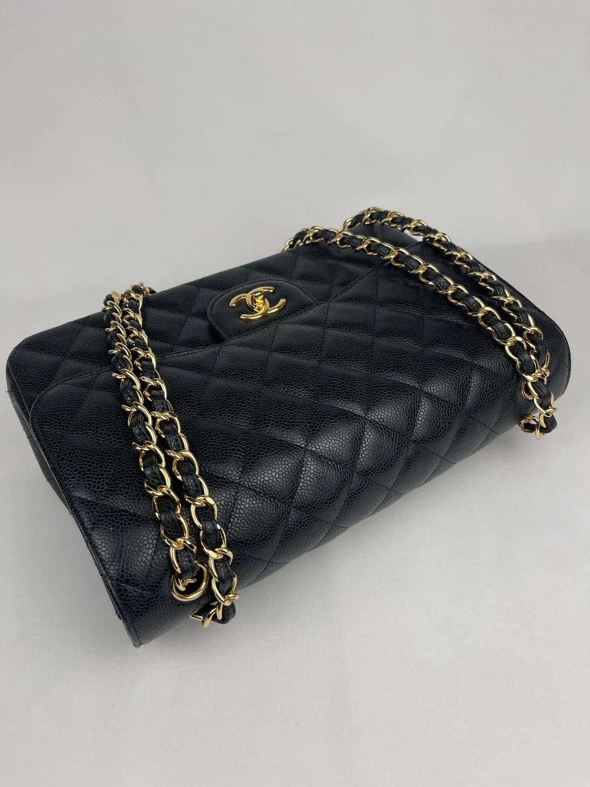 Chanel Classic Flap Jumbo Black Caviar Bag