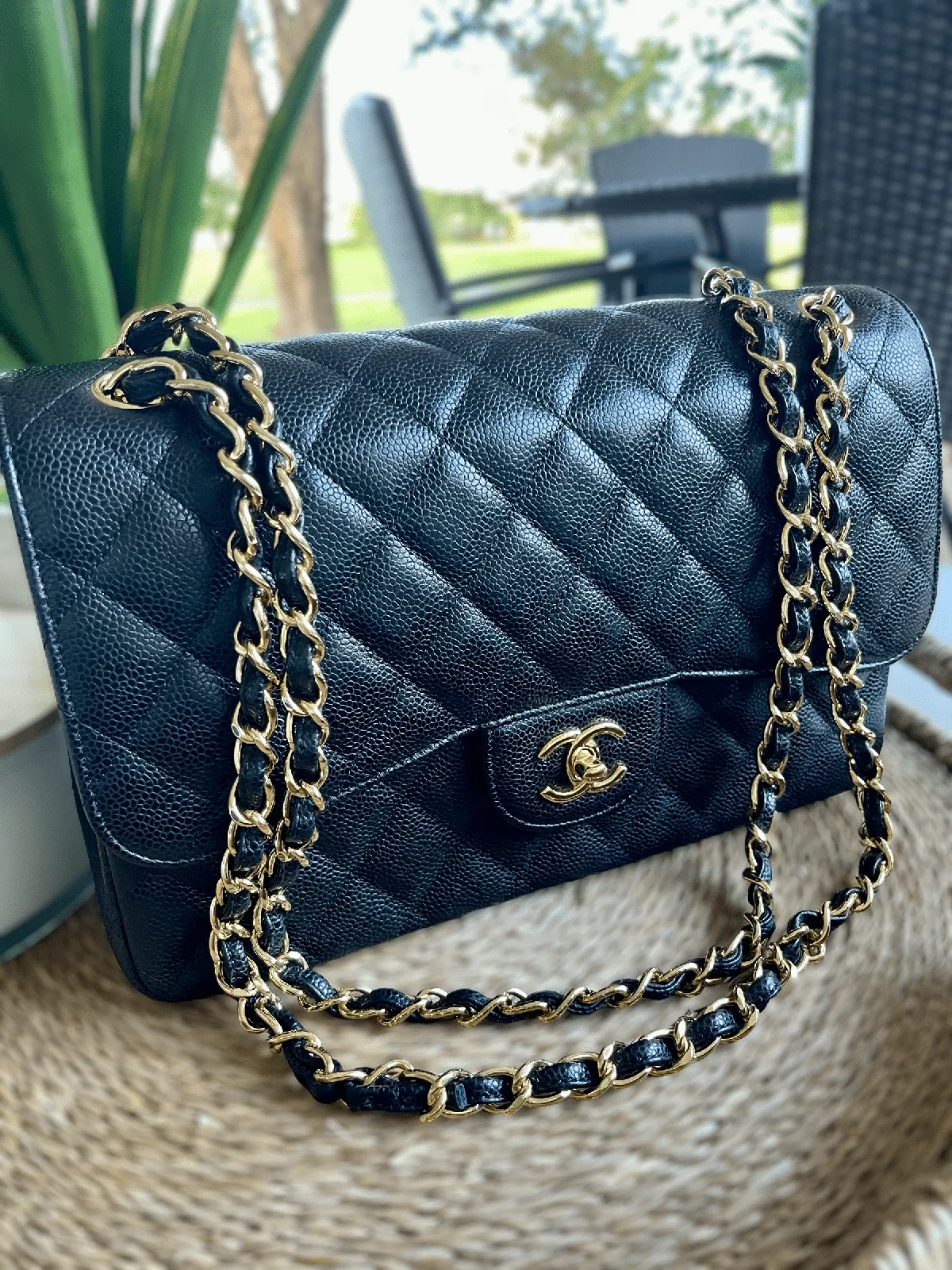 Chanel Classic Flap Jumbo Black Caviar Bag