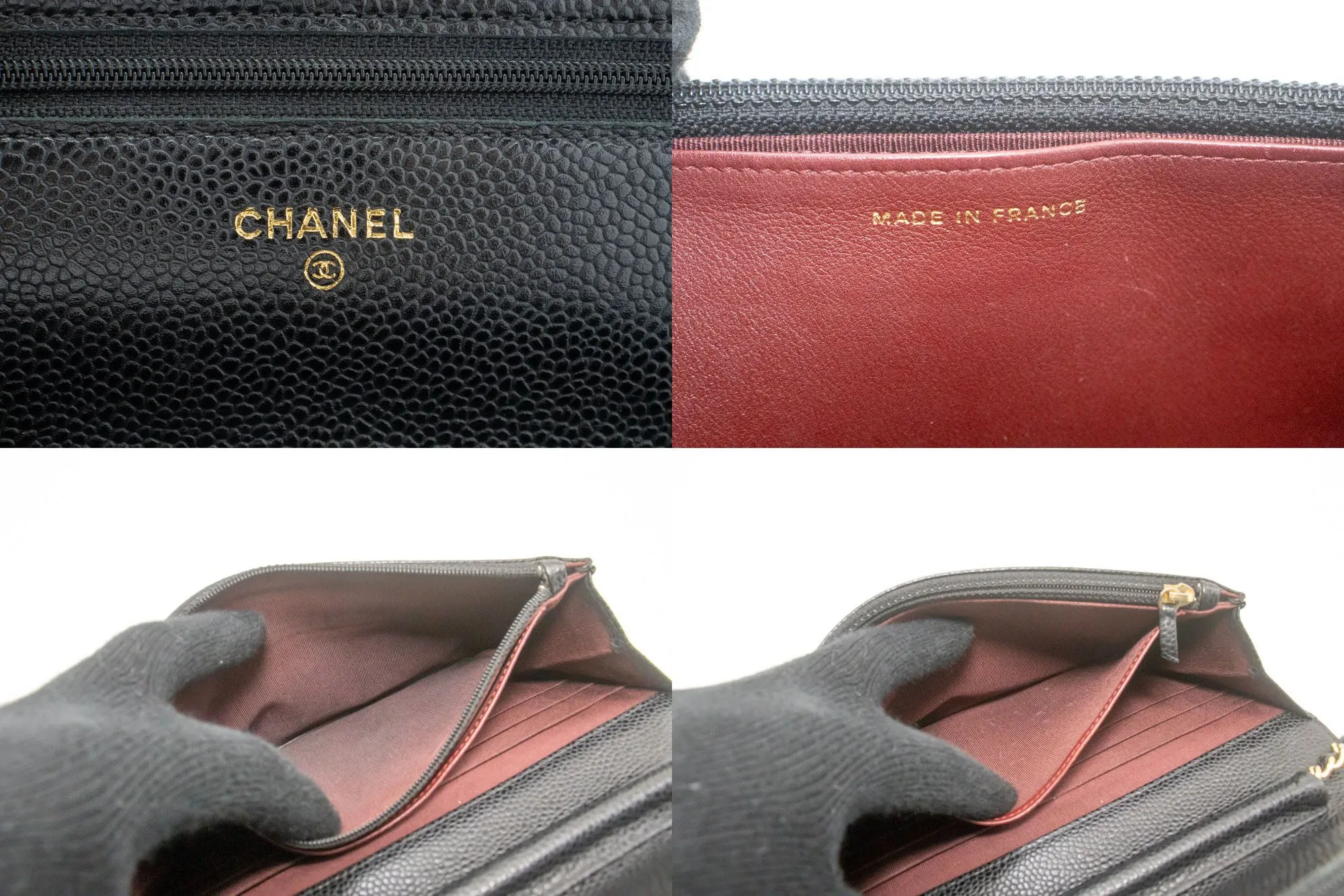 CHANEL Grained Calfskin Wallet On Chain WOC Black Shoulder Bag n96