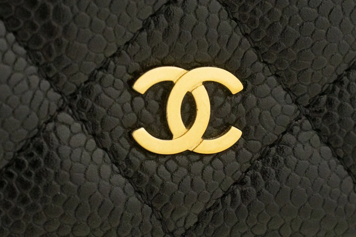 CHANEL Grained Calfskin Wallet On Chain WOC Black Shoulder Bag n96