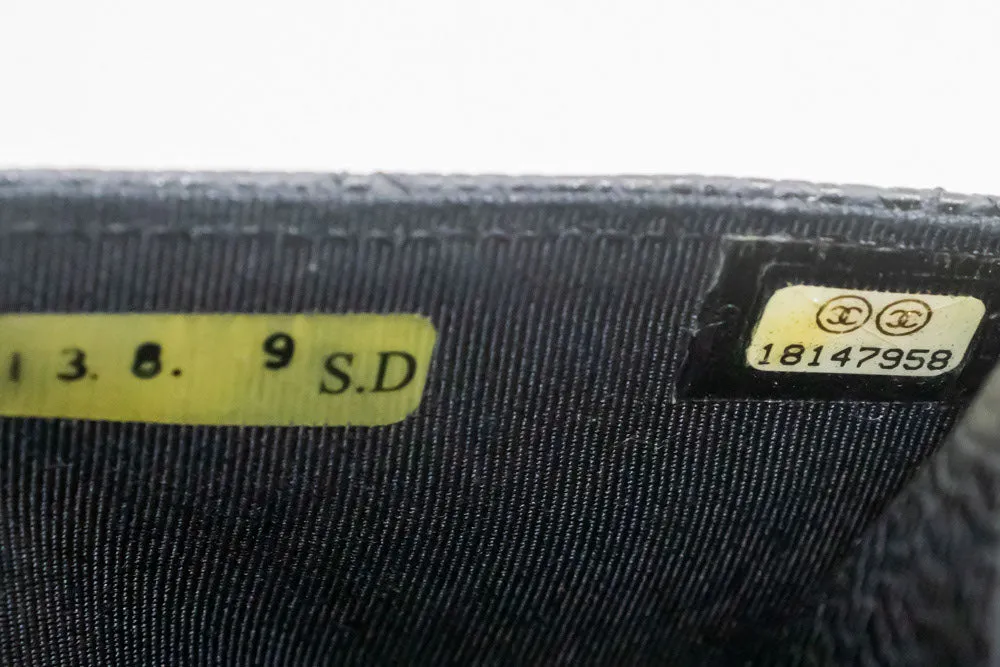 CHANEL Grained Calfskin Wallet On Chain WOC Black Shoulder Bag n96