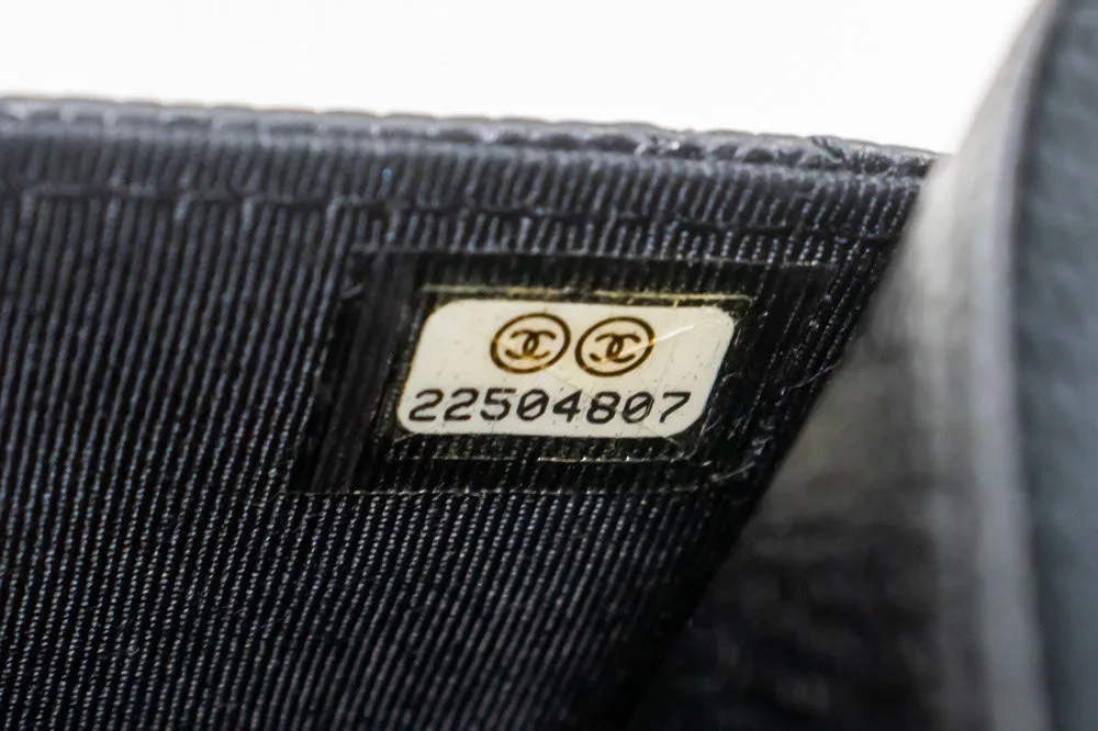 CHANEL Grained Calfskin Wallet On Chain WOC Black Shoulder Bag p63