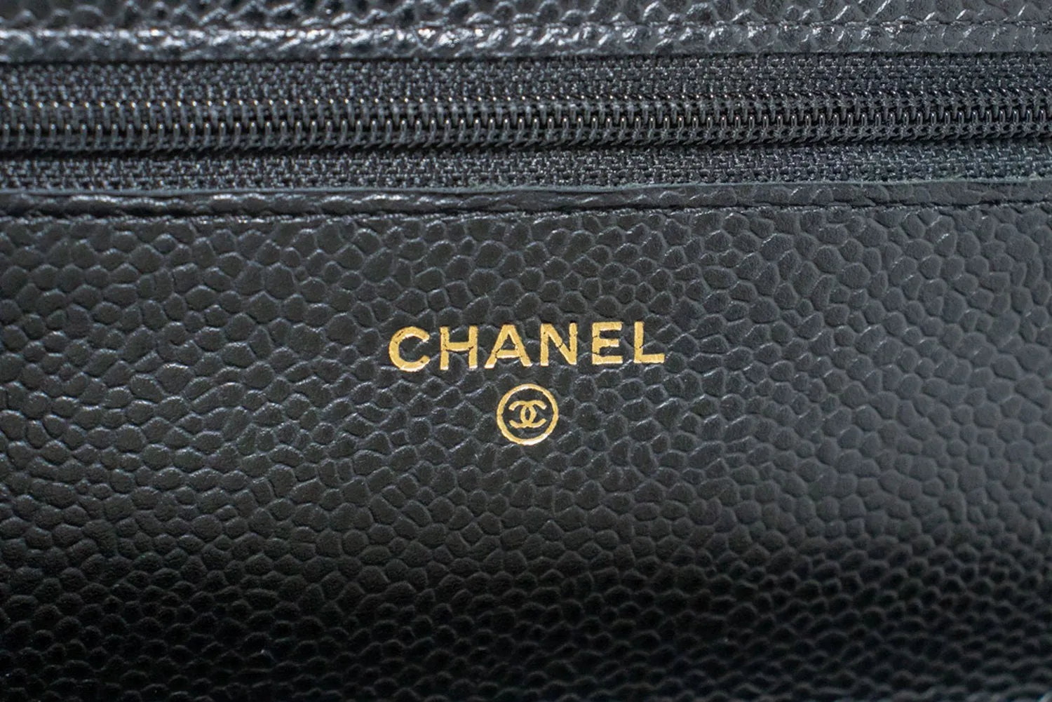 CHANEL Grained Calfskin Wallet On Chain WOC Black Shoulder Bag p63