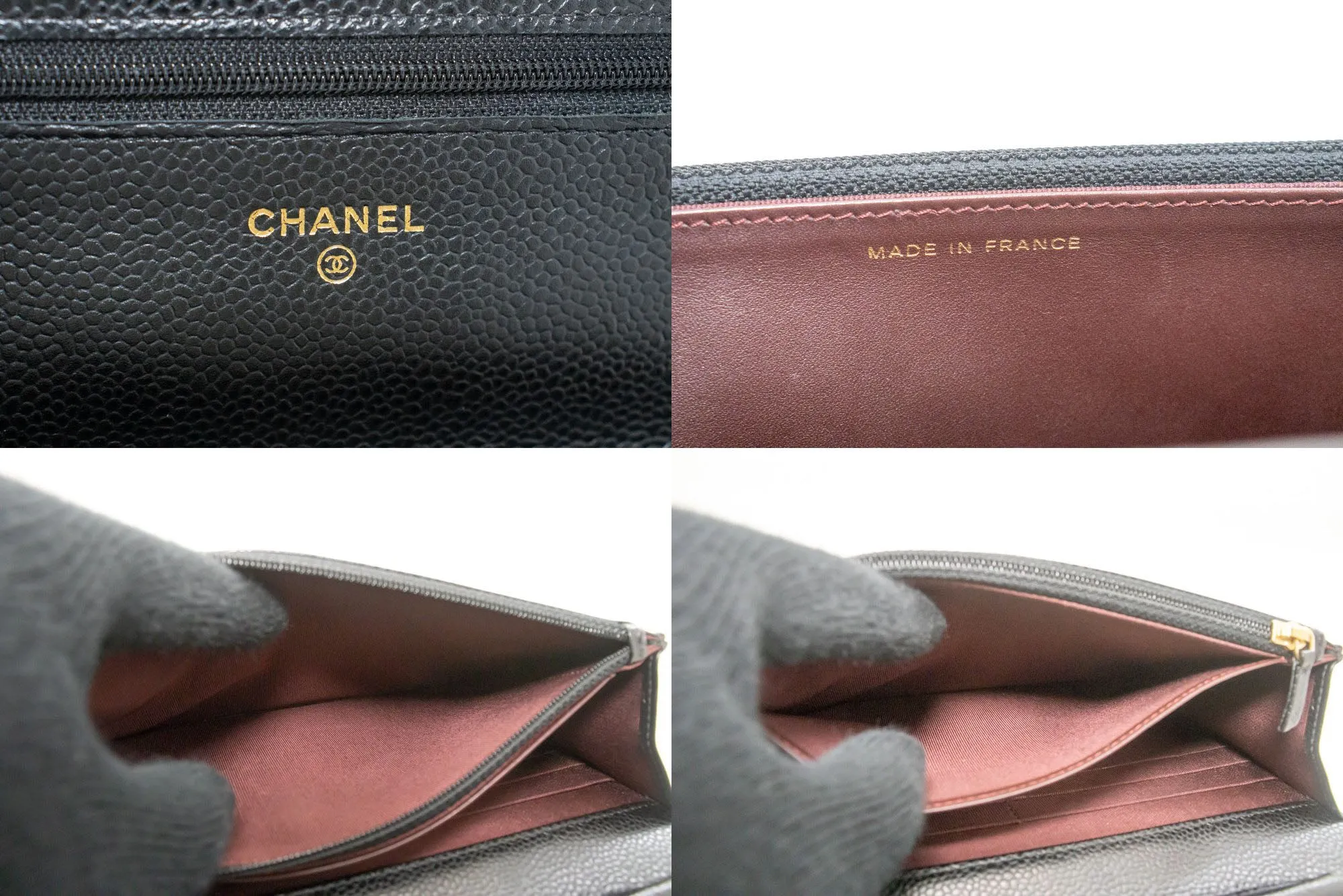 CHANEL Grained Calfskin Wallet On Chain WOC Black Shoulder Bag p63
