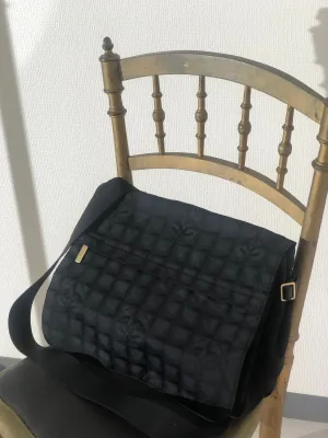 CHANEL New Travel Line Nylon Crossbody Shoulder bag Black Vintage uar7ry