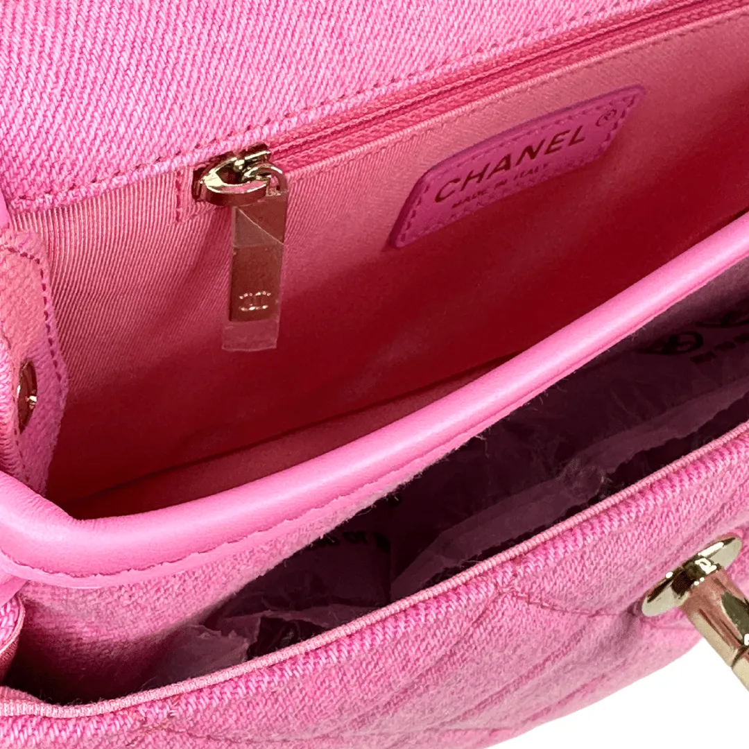 Chanel Small Denim Quilted Messenger Bag