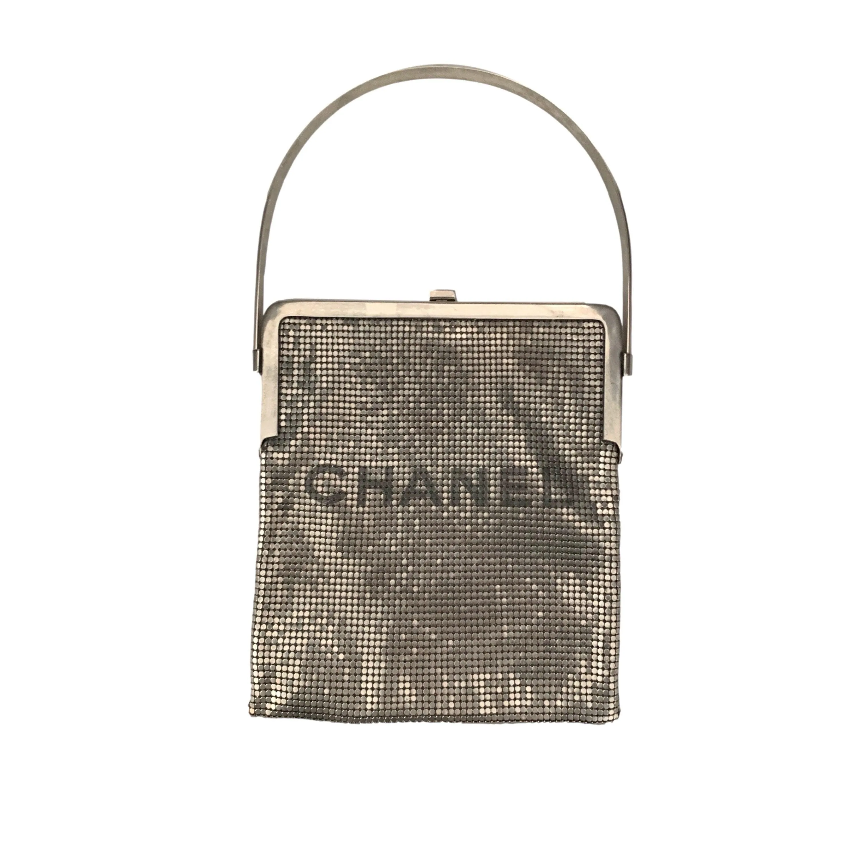 Chanel Structured Chain Mail Top Handle Bag