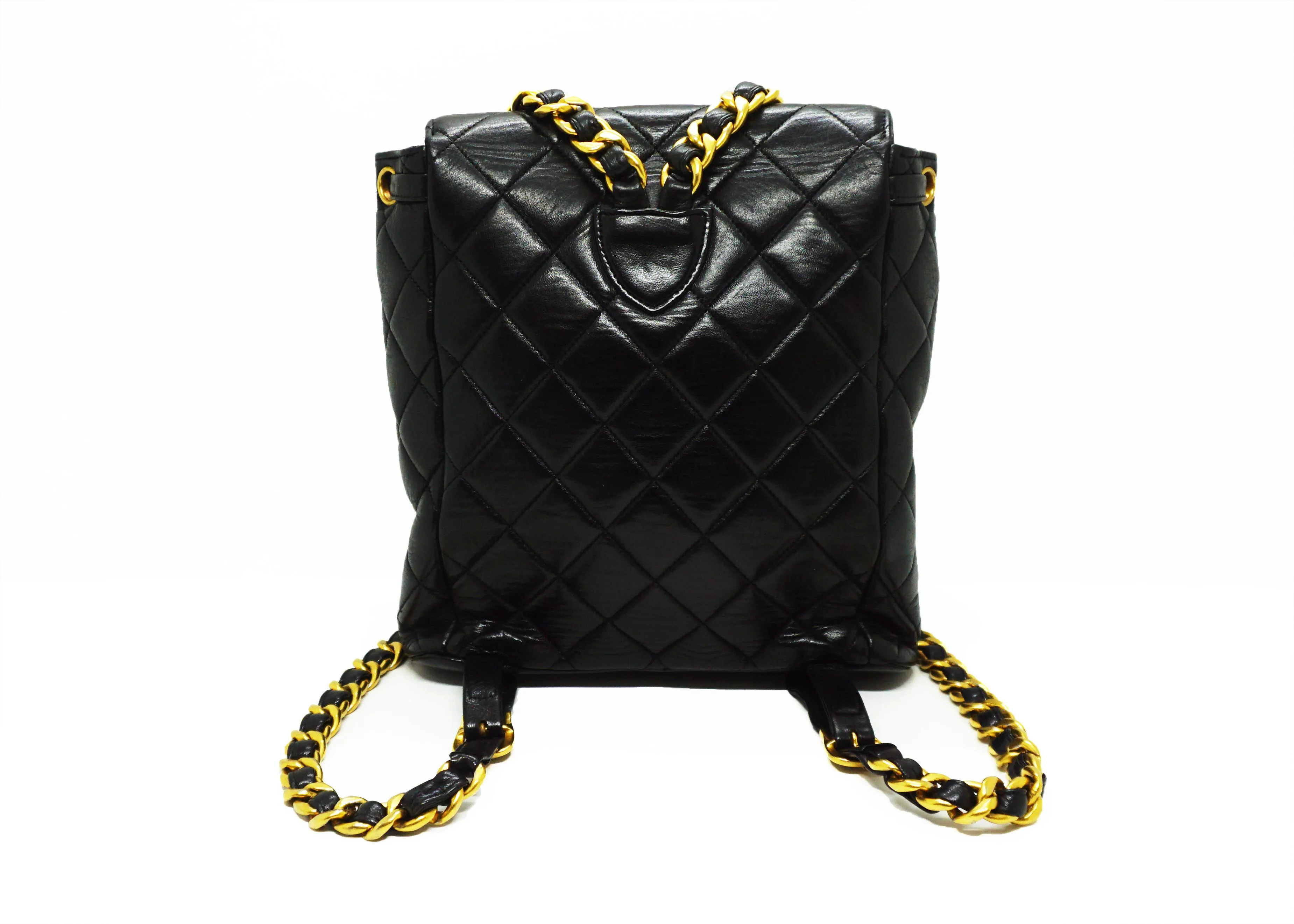 Chanel Vintage Black Lambskin Duma Backpack