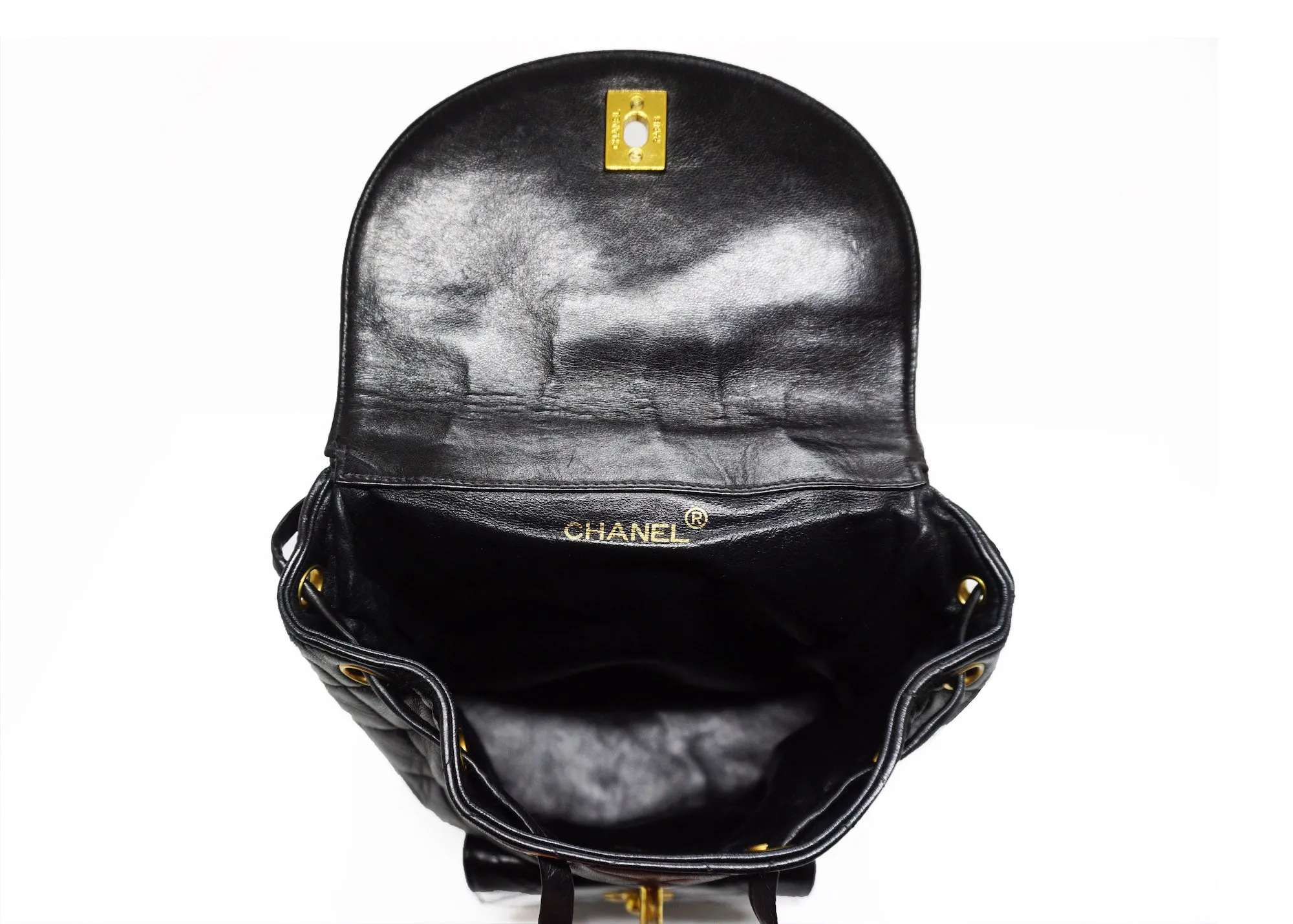 Chanel Vintage Black Lambskin Duma Backpack
