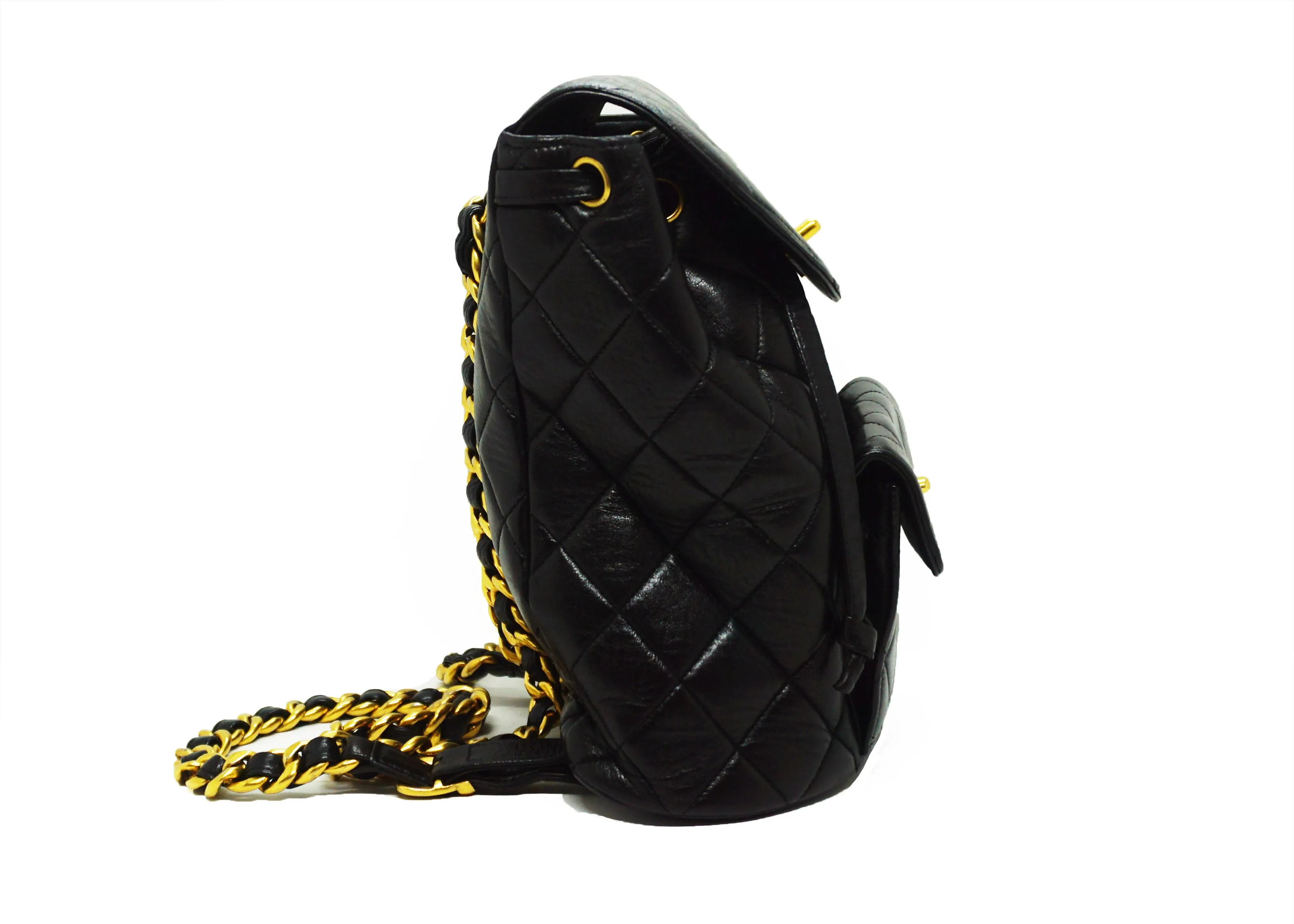 Chanel Vintage Black Lambskin Duma Backpack