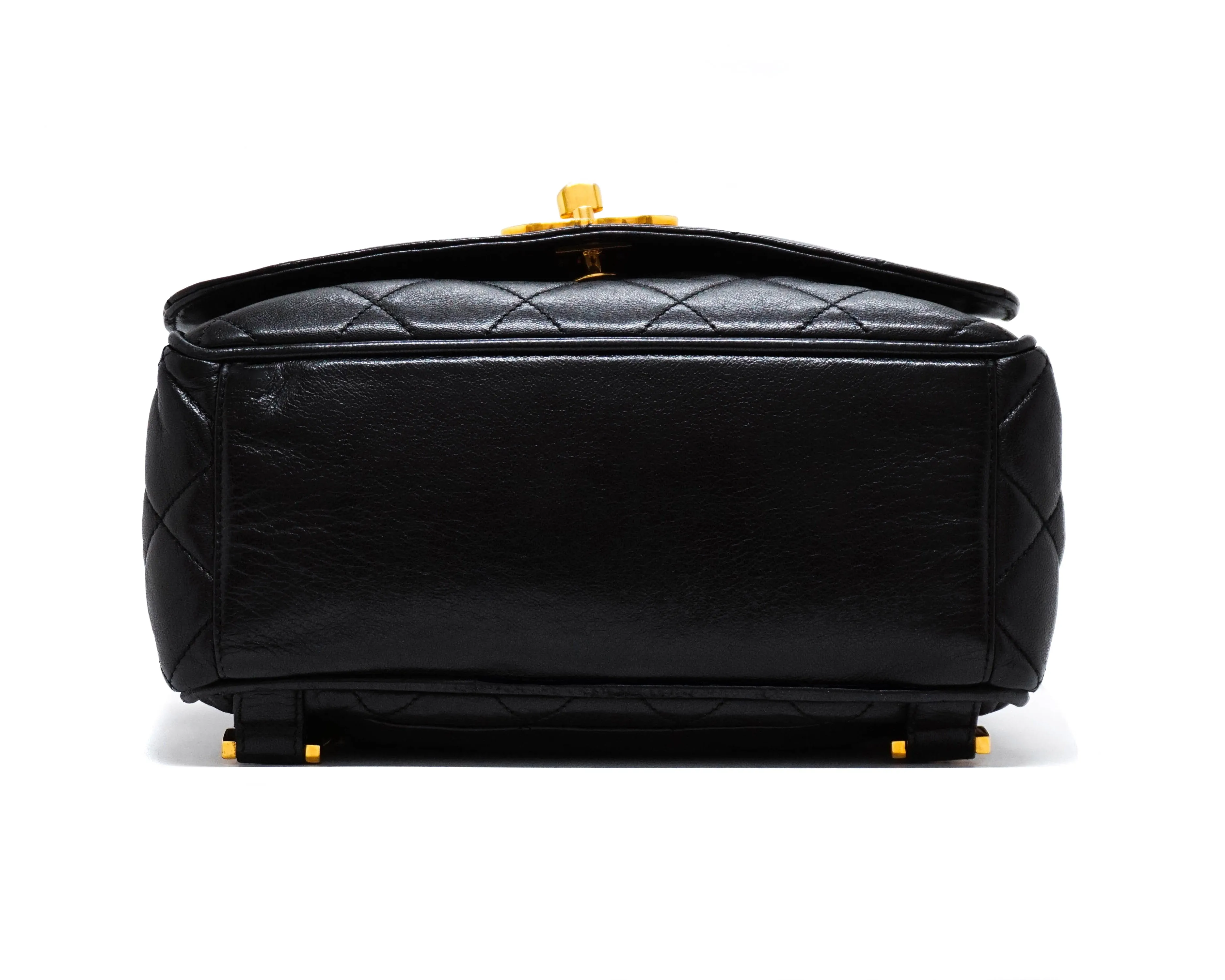 Chanel Vintage Black Lambskin Rare Backpack
