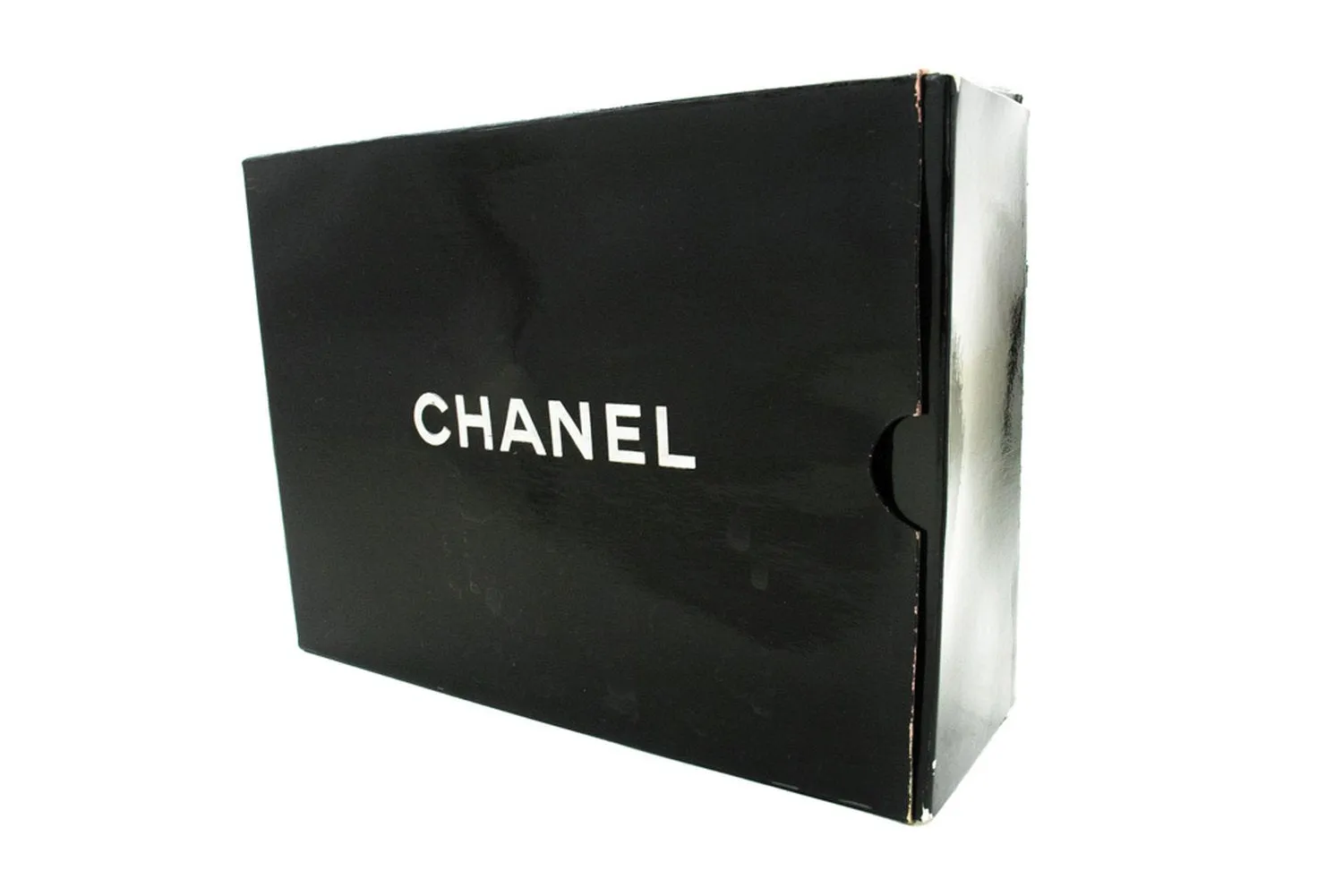 CHANEL Vintage Medium Chain Shoulder Bag Black Lambskin Quilted m37