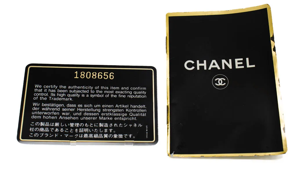 CHANEL Vintage Medium Chain Shoulder Bag Black Lambskin Quilted m37