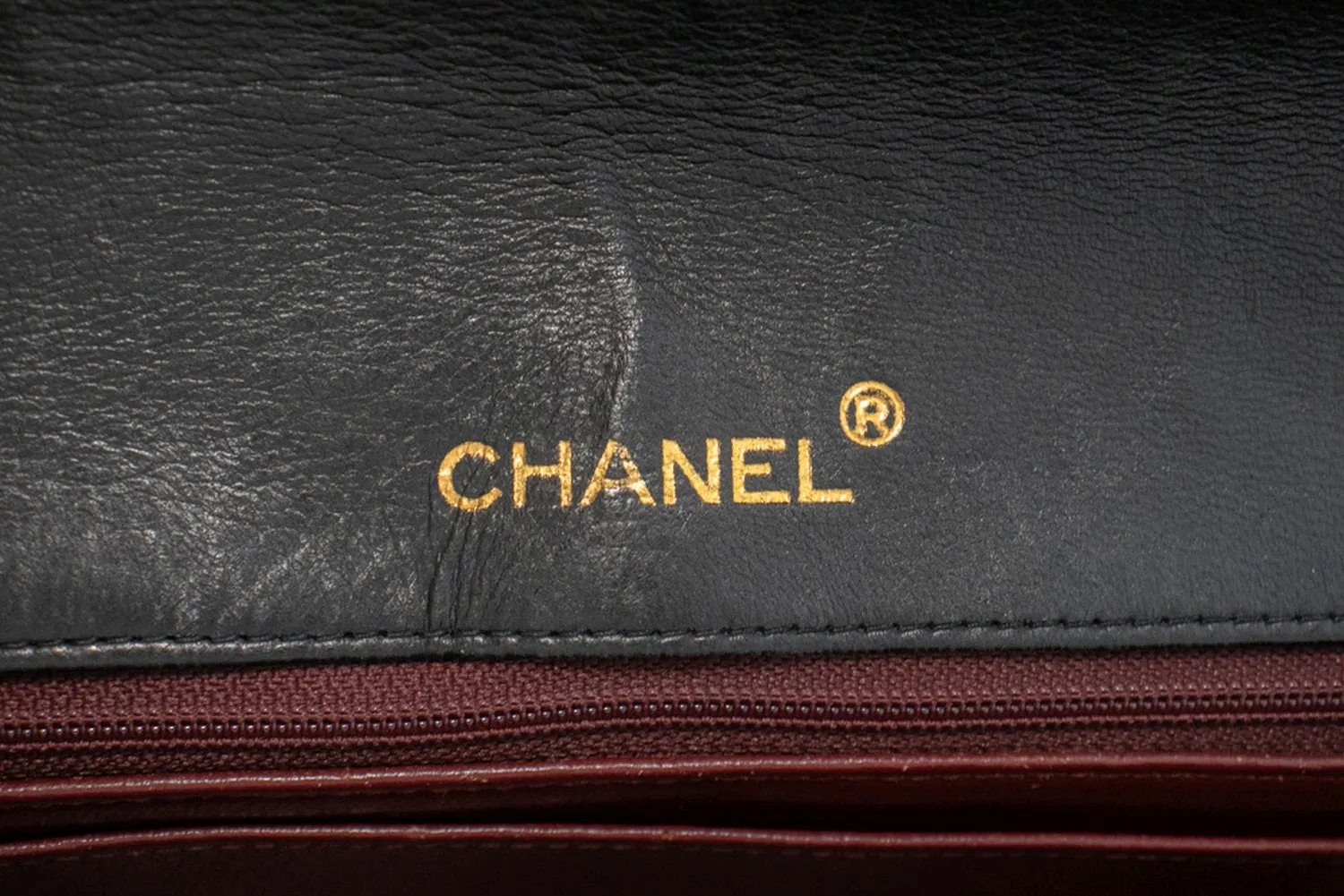 CHANEL Vintage Medium Chain Shoulder Bag Black Lambskin Quilted m37