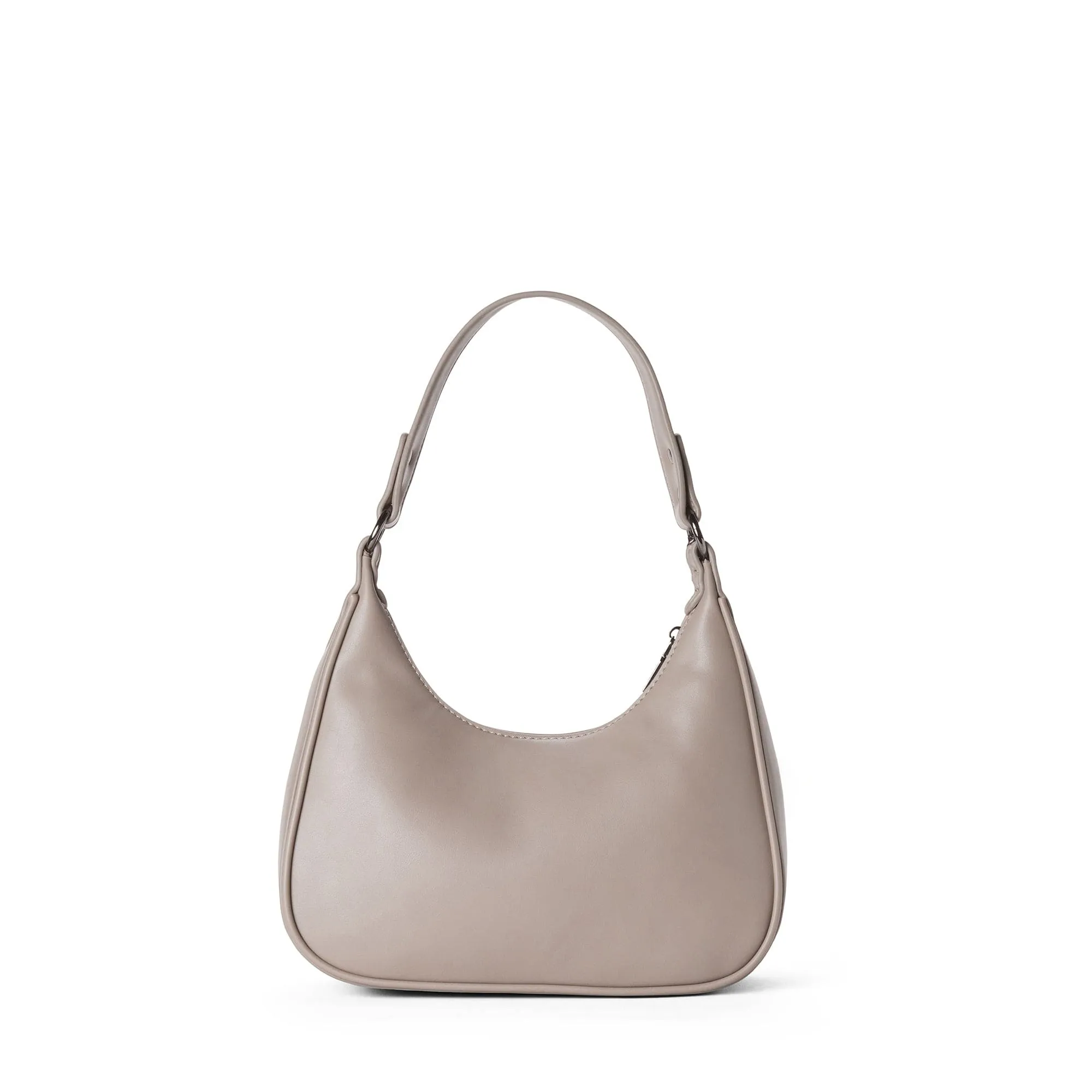 Charlie Vegan Leather Shoulder Bag | Stone Grey
