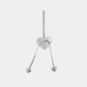Charm Phụ kiện trái tim màu Bạc