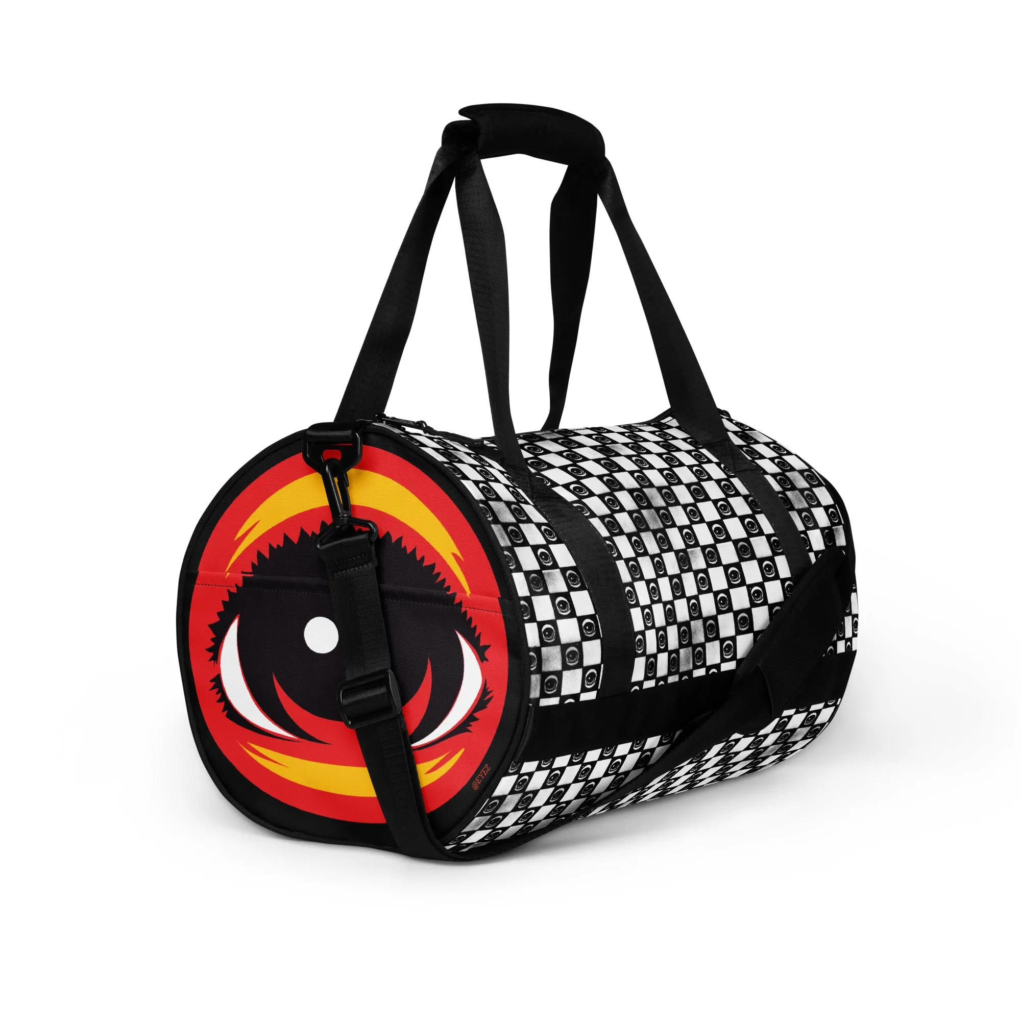 Checkered EYEZ All-over print gym bag