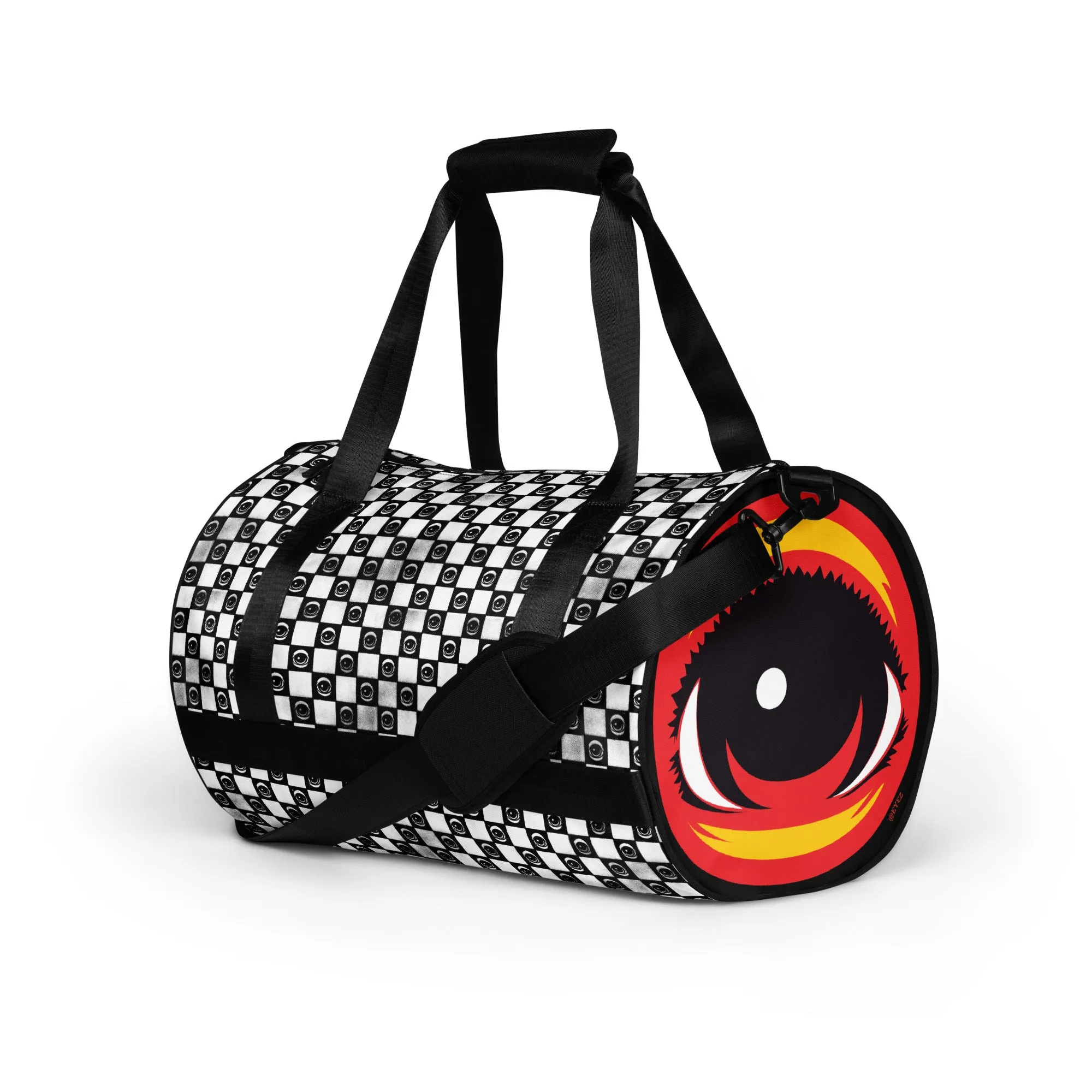Checkered EYEZ All-over print gym bag