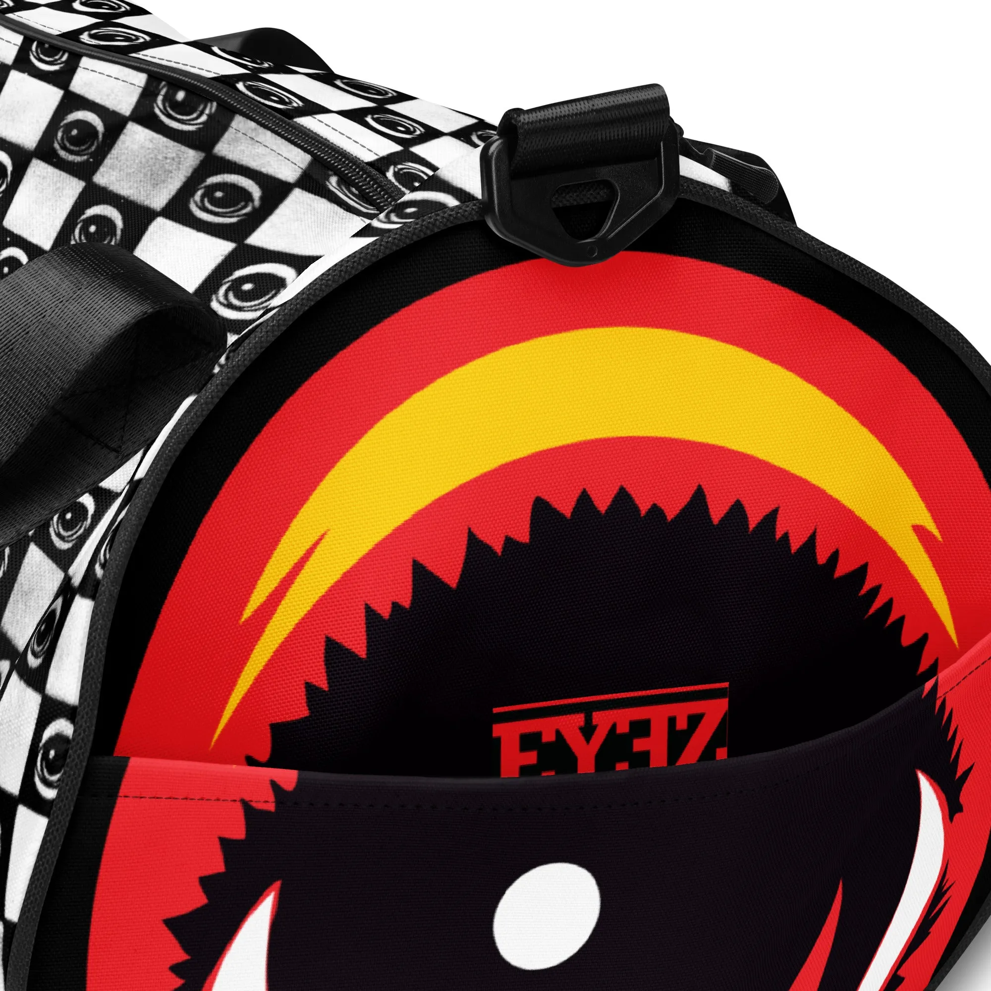 Checkered EYEZ All-over print gym bag